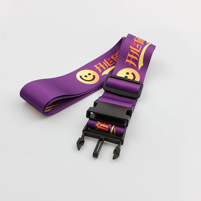Wholesale custom sublimation polyester elastic luggage belt with buckle