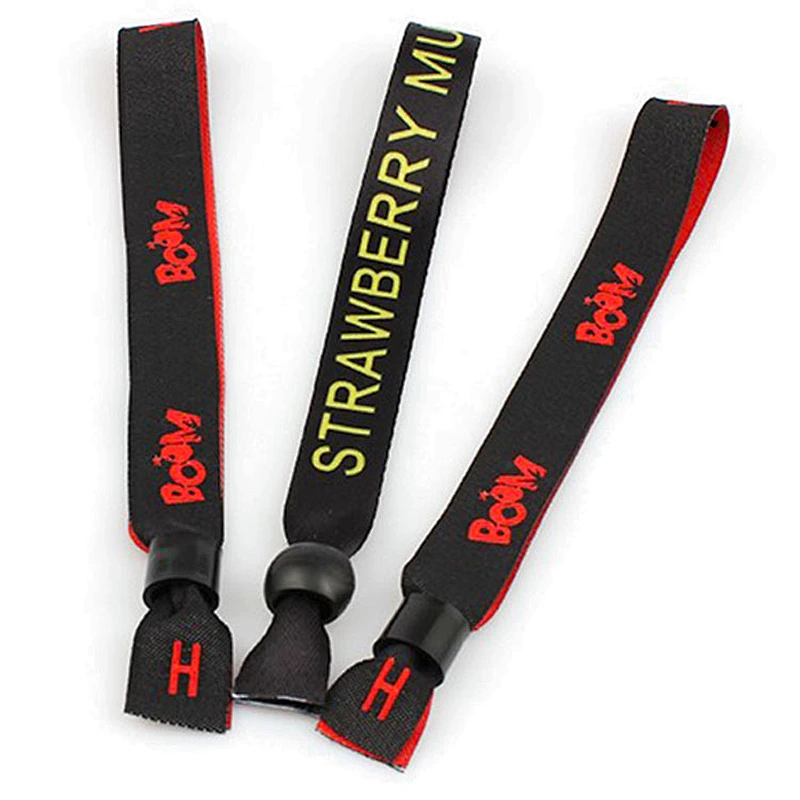New Design Printed Customised Polyester Wristband Free Sample