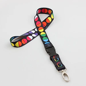 Wholesale rope printing lanyard with black plastic breakaway hook