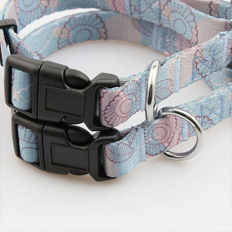 Custom Polyester Heat Transfer Printing Dog Collar and Leash Set