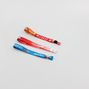 Cheap custom made souvenir events fabric wristband with barrel locks
