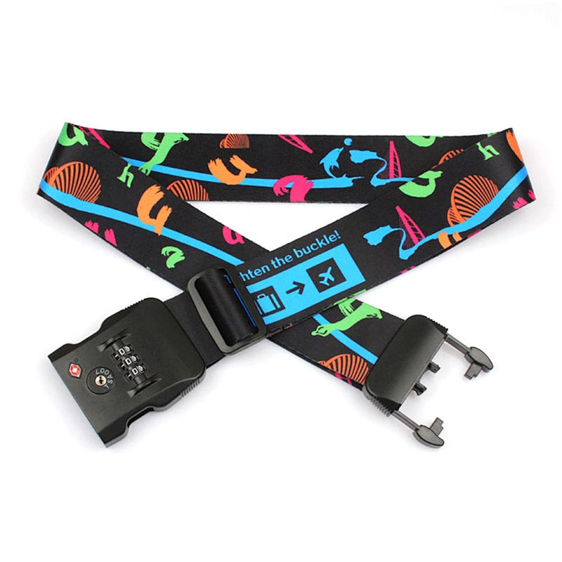 High quality custom TSA password lock luggage belt with your logo