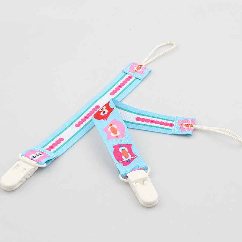 Customized polyester Funny Dummy Nipple Pacifier Holder Clip For Baby