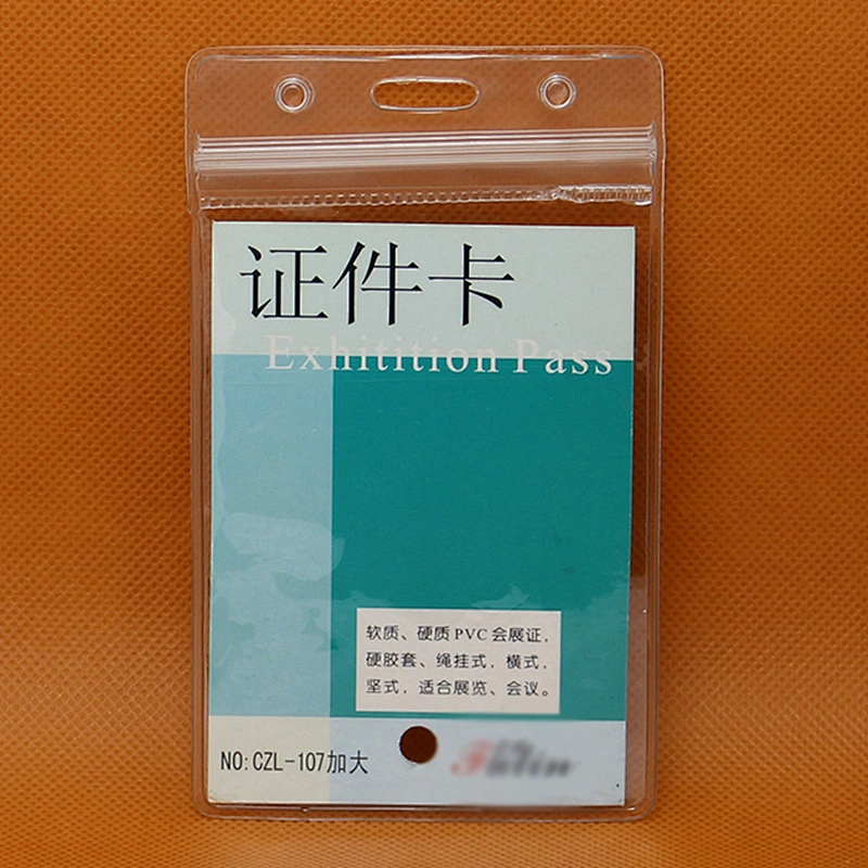 Custom wholesale clear soft plastic ID card holders