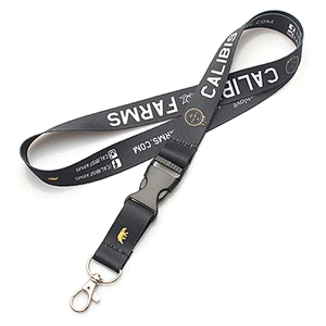 Factory price durable heat transfer printing polyester metal hook lanyard custom