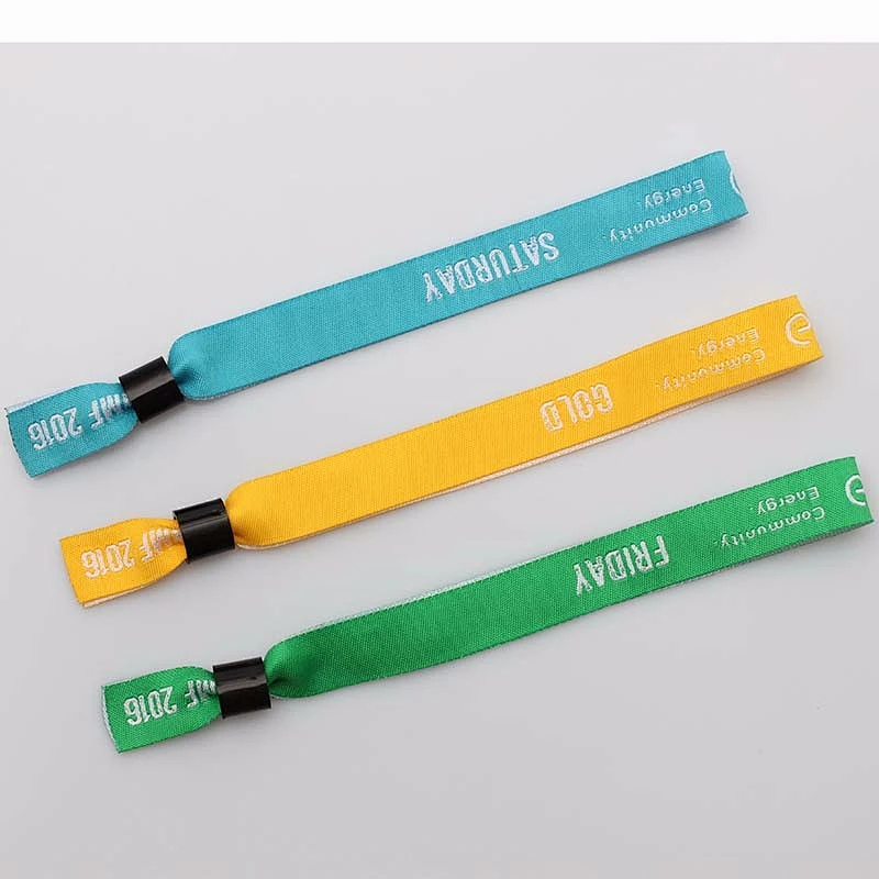 Promotional hot sale custom printed adjustable rpet recycle woven cloth wristband