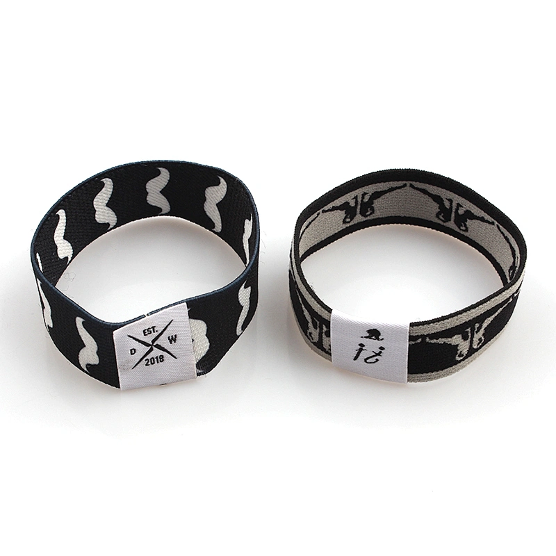 Woven rfid elastic fabric bracelet wristband custom