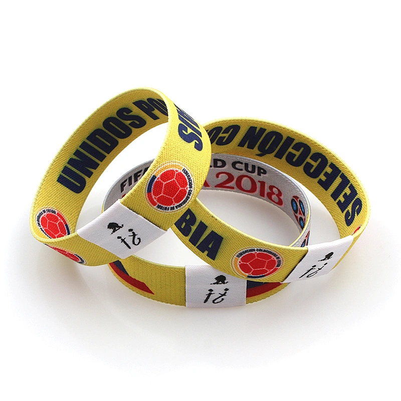 Custom fashion colorful printed elastic fabric wristband