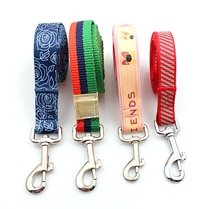 Personalized polyester woven custom logo pet dog leash oem