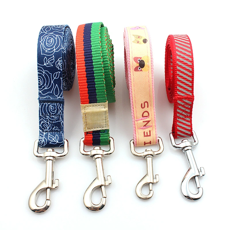 Personalized polyester woven custom logo pet dog leash oem