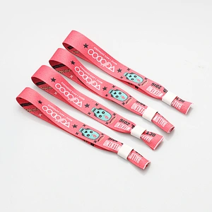 Factory wholesale woven fabric personalised wristbands no minimum order