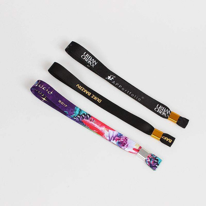 Festival events customized fabric wristbands with adjustable bead