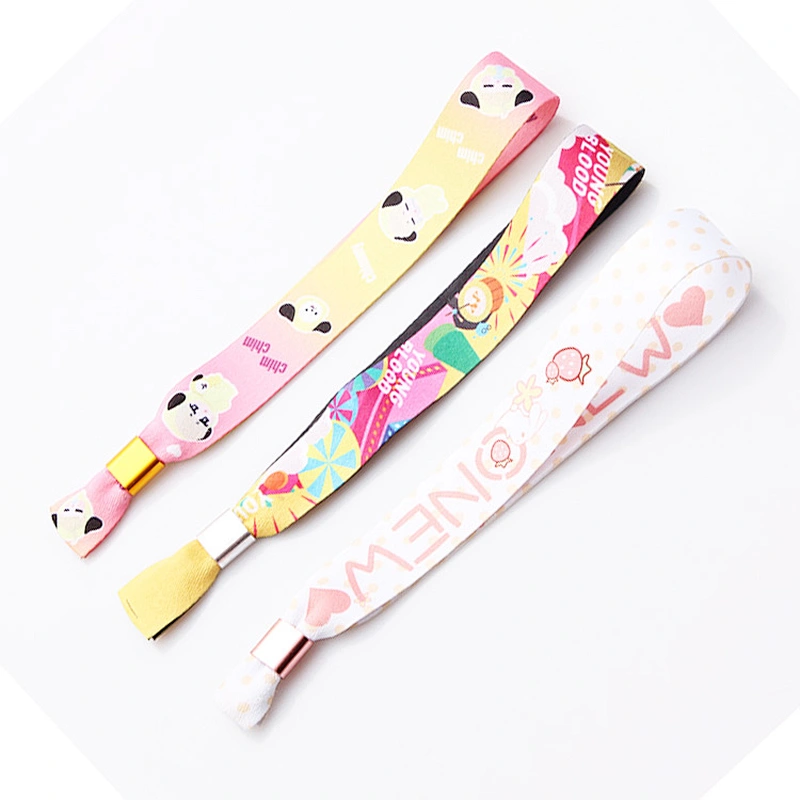 Polyester custom party cloth wristband with logo for festival