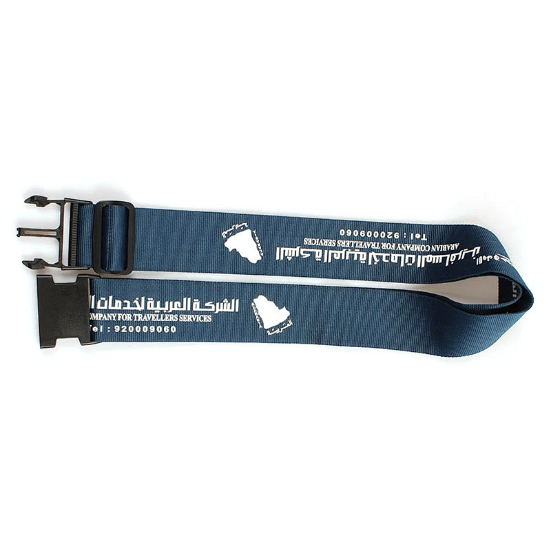 Factory Fashion Travel Cross Silk Printed Luggage Belt With Breakaway Hook