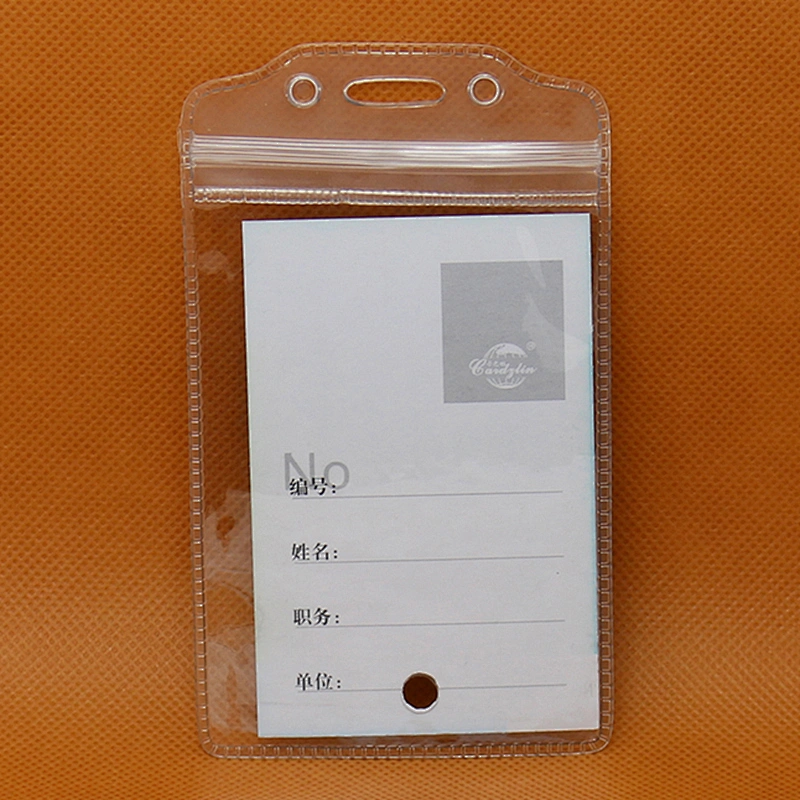 Custom wholesale clear soft plastic ID card holders