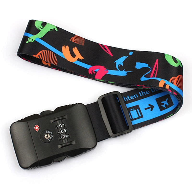 High quality custom TSA password lock luggage belt with your logo