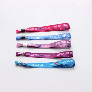 Cheap custom polyester wristbands for event colorful logo