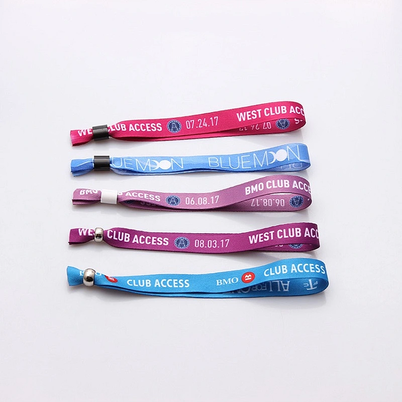 Cheap custom polyester wristbands for event colorful logo