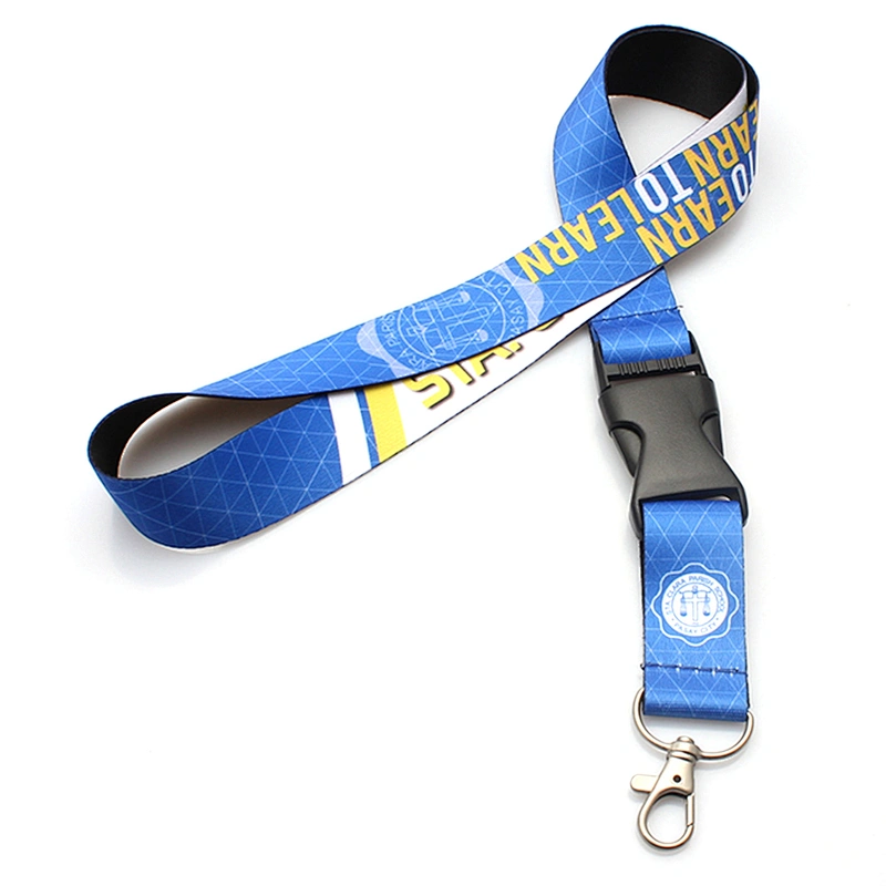 Sublimation polyester customized lanyard with breakaway buckle