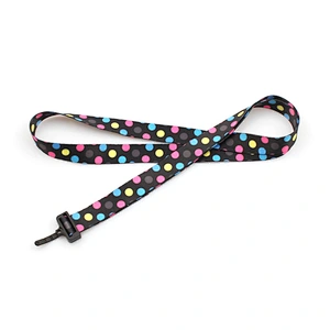 Promotional Custom Logo Neck Heated Transfer Printing Polyester Lanyard With Plastic Hook