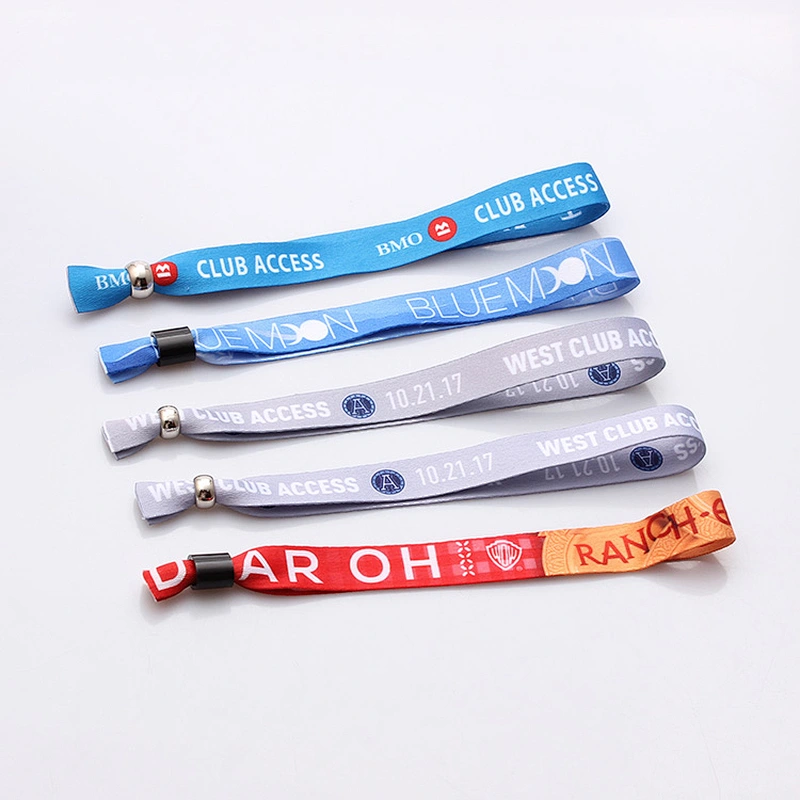 Custom logo advertising fabric wristband for events or festival gift