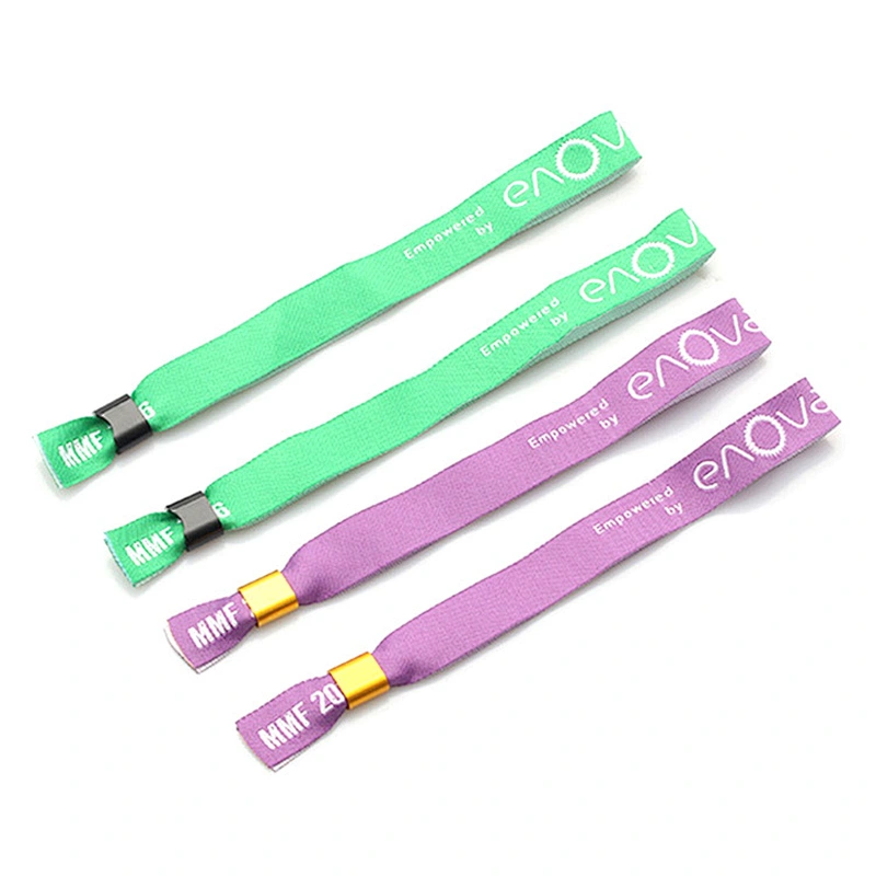 Eco-friendly woven fabric logo custom entrance numbered wristbands