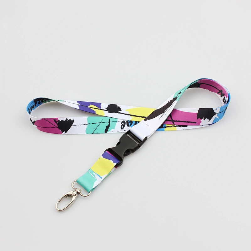 Diversified imprinted polyester lanyard with logo customized cheap gift
