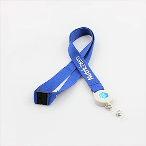 Hot selling Custom Polyester Cheap Black Lanyards With Double End Clip