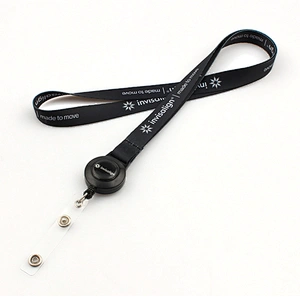 Custom badge holders neck strap sublimation printing lanyard with retractable reel
