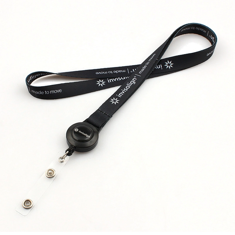 Custom badge holders neck strap sublimation printing lanyard with retractable reel