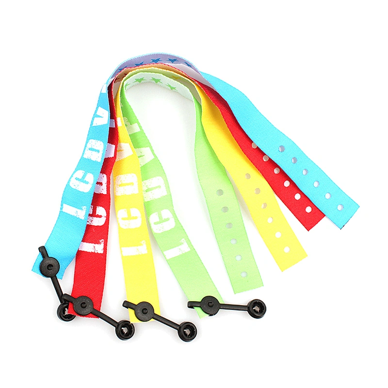 Promotional custom logo anniversary festival events woven wristbands for party artificial