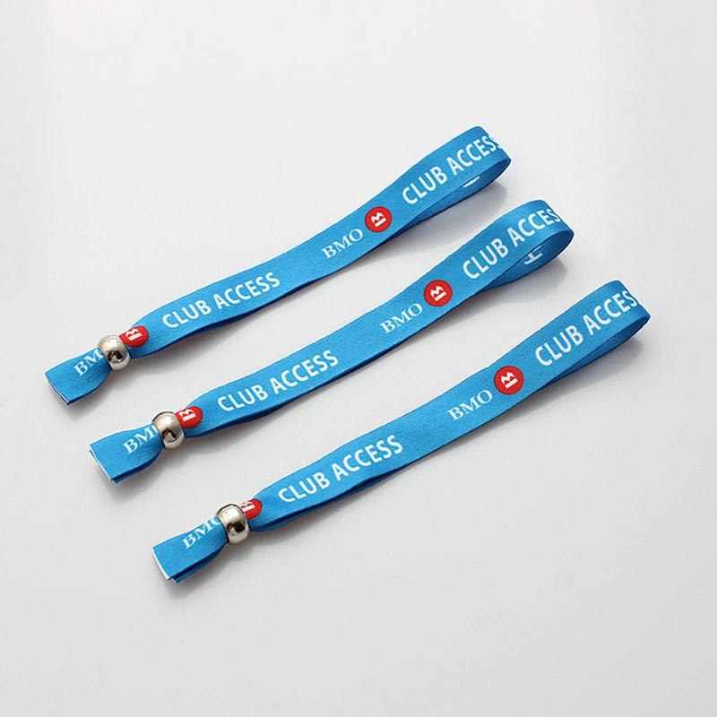 Eco-friendly printed adjustable polyester festival wristband
