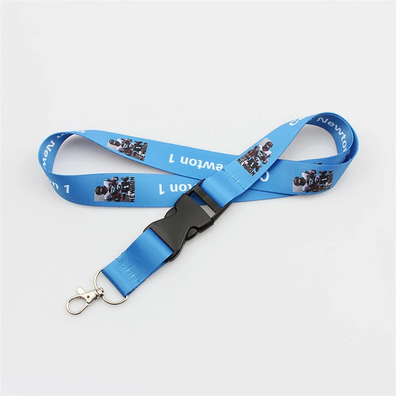 Manufacturer custom design festival event polyester neck lanyards with metal hook