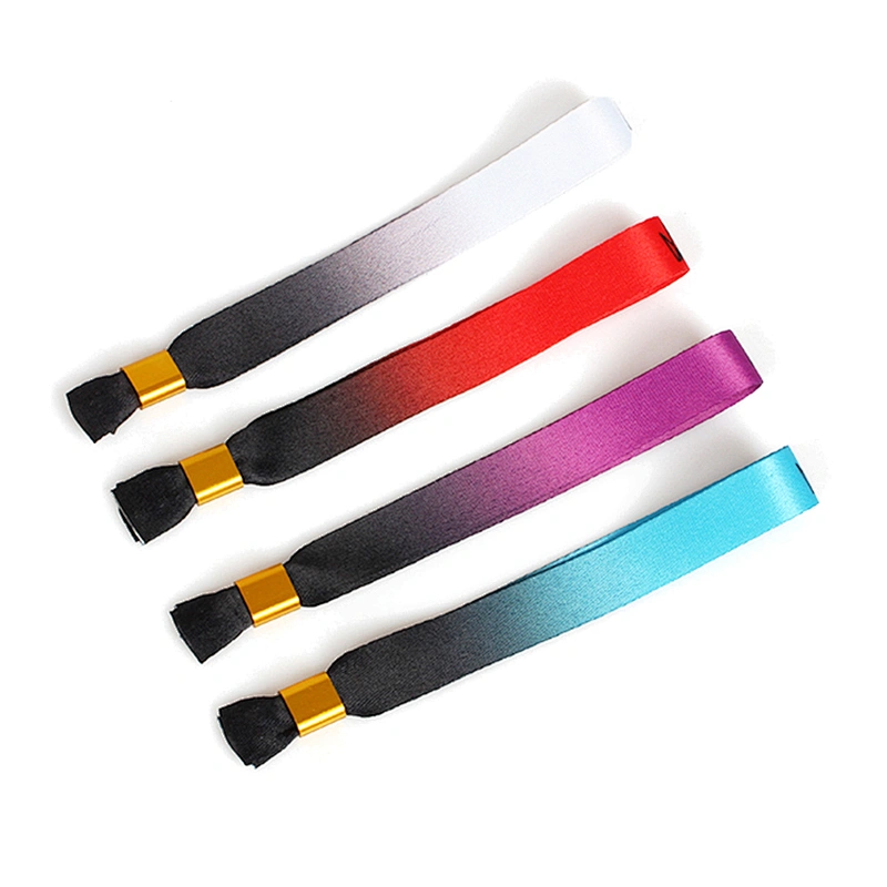 Disposable Plastic Lock Heat Transfer Printing Fabric Festival Wristbands