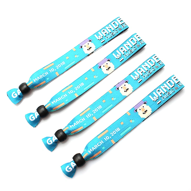 Handmade event fabric bracelets with slide lock
