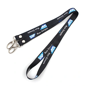 Polyester Material and W2.0*L92cm or as your requested size sublimation double hook lanyard