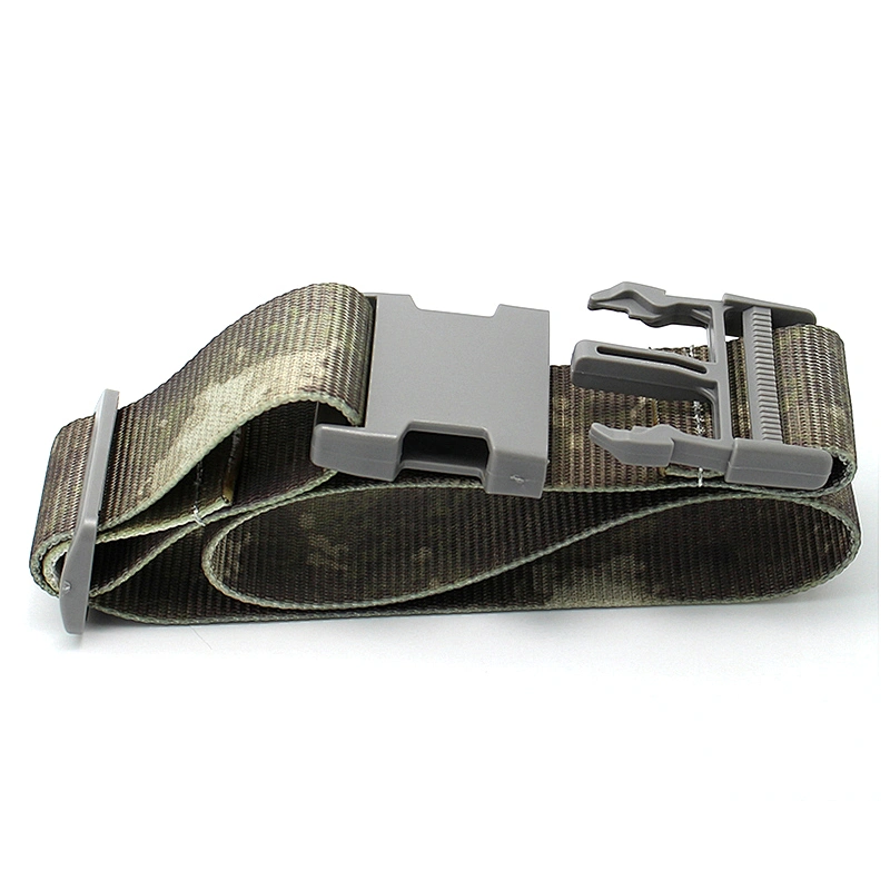 Heavy duty cross custom logo sublimation printing travel luggage belt with adjustable lock