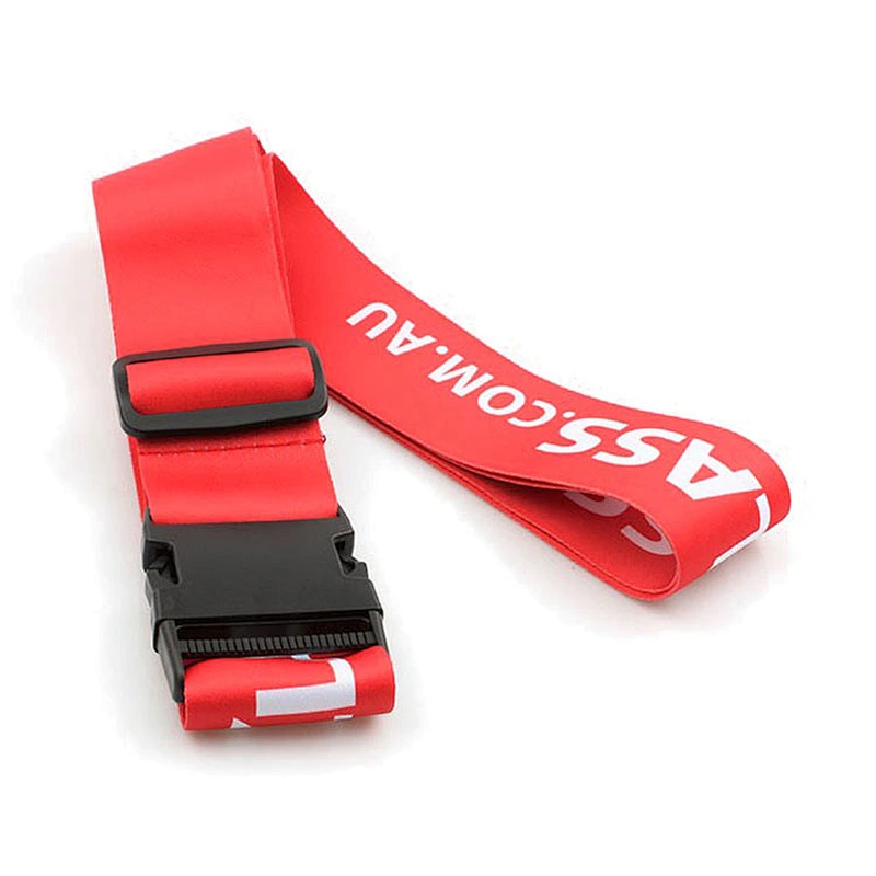 Factory direct sale customized heat transfer luggage belt with adjustable buckle