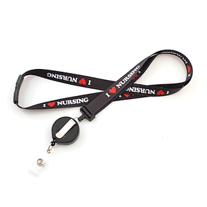 Promotional Sublimated Lanyard Printed Exhibition Rivet Lanyard With Id Badge Holder