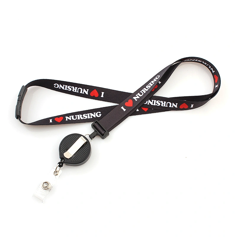 Promotional Sublimated Lanyard Printed Exhibition Rivet Lanyard With Id Badge Holder