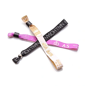 Factory price promotional custom fabric bracelet with lock for festivals