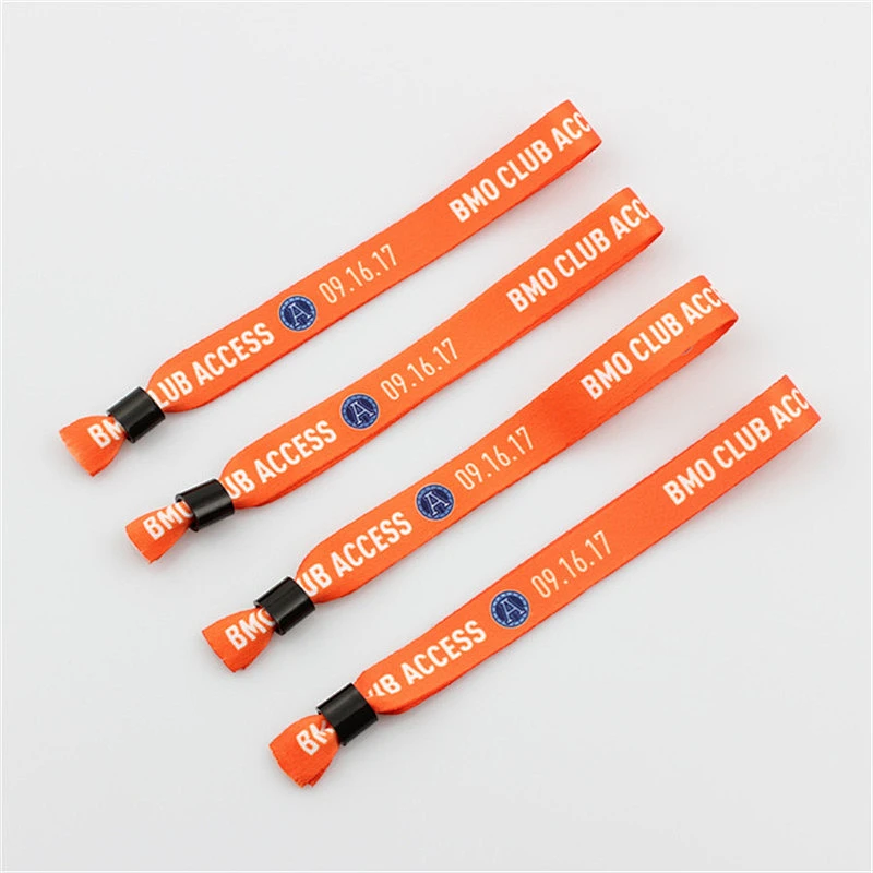 High quality polyester event wristband with plastic lock