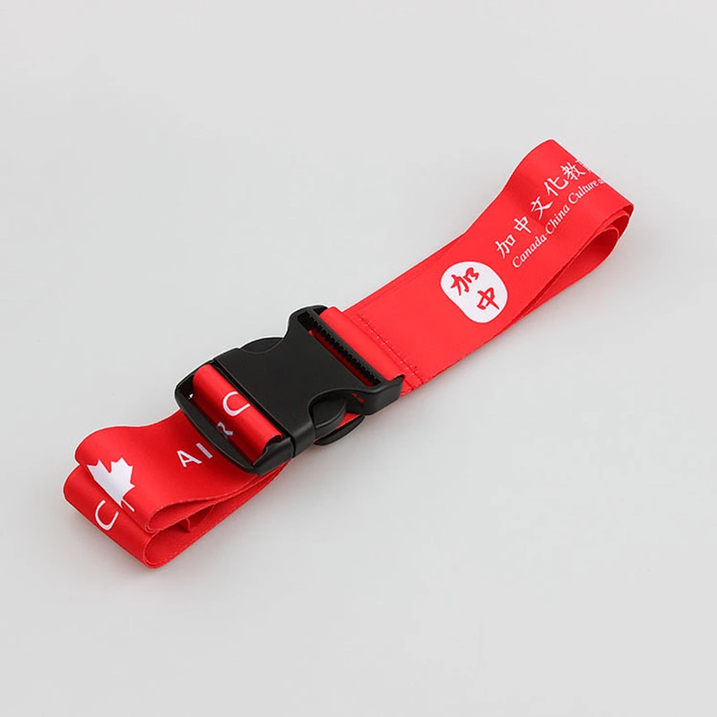 Custom sublimation printed adjustable polyester travel suitcase luggage strap