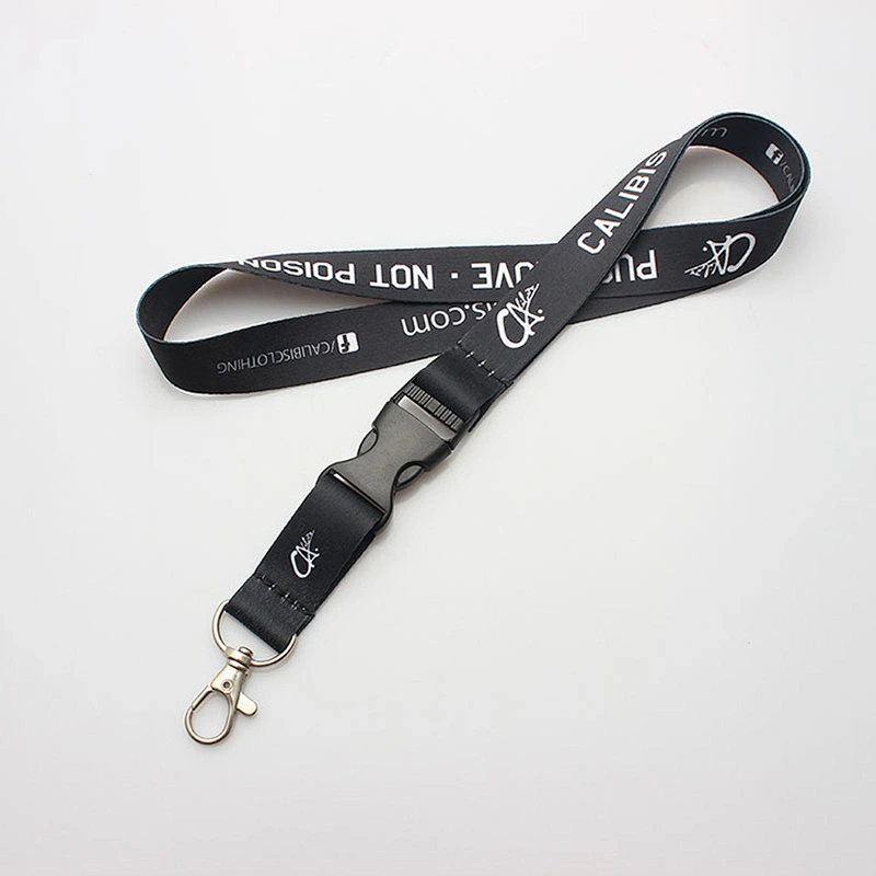 Dye sublimation printing logo custom polyester neck lanyards with disconnect buckle