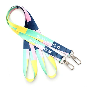 Cheap custom promotion heat transfer printed satin lanyard