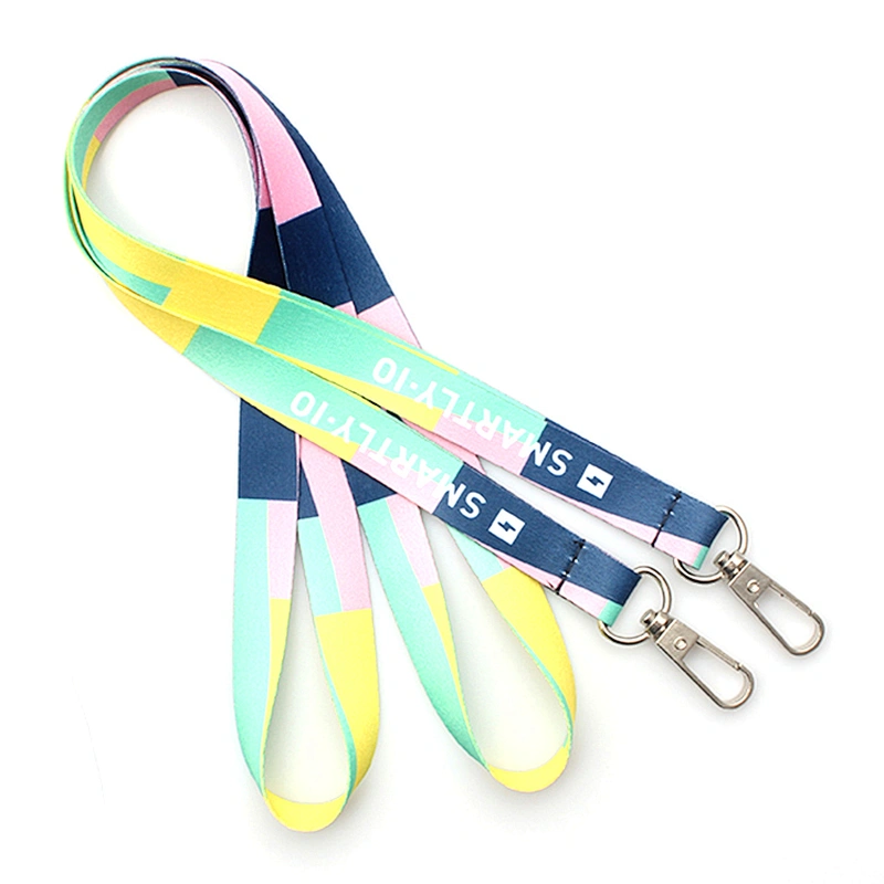 Cheap custom promotion heat transfer printed satin lanyard