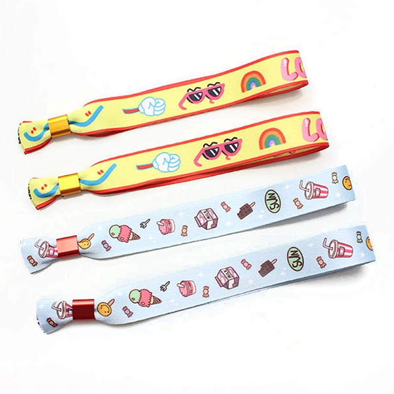 Eco-friendly printing fabric polyester children wristband with alum lock