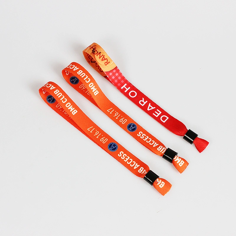 Festival Event Personalized Ribbon Bracelet with Plastic Clip for One Time Use