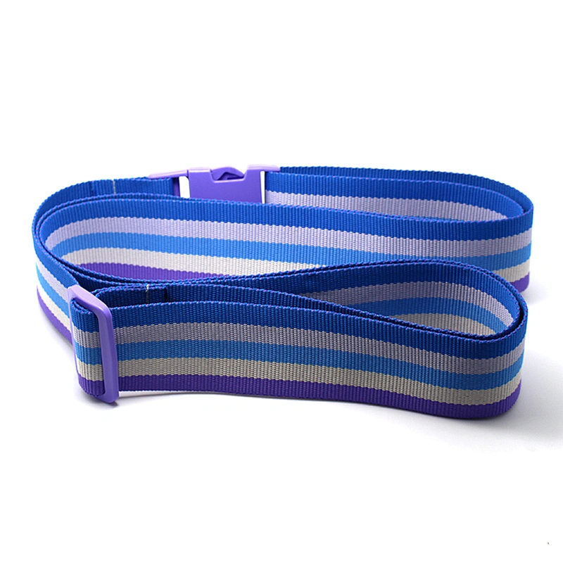Multicolored luggage bags belt with custom logo detachable buckle