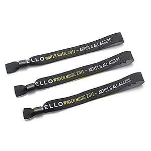 Promotional one time use cheap soft cloth event wristbands for music club